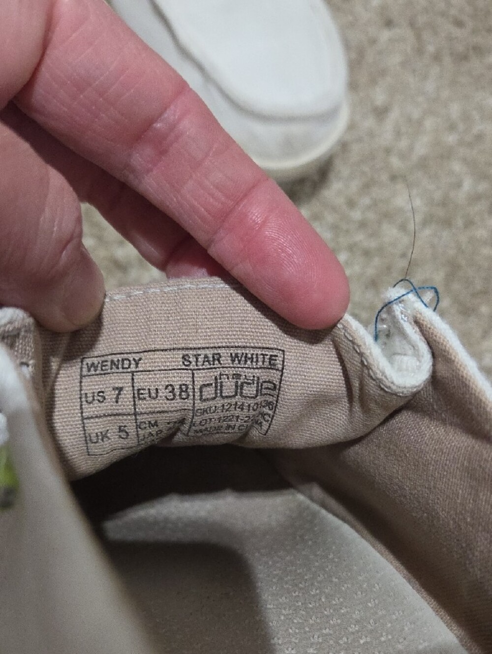 Hey Dude women’s White Canvas Slip-On with Tan Accents and Neon Highlights - Picture 7 of 7